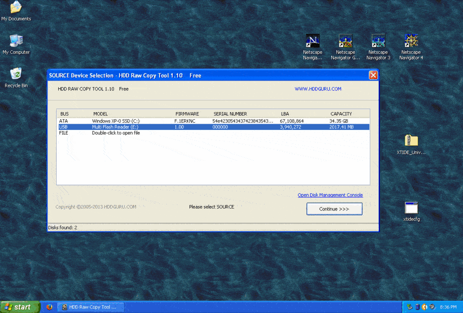 Cloning CompactFlash Cards with HDD Raw Copy Tool