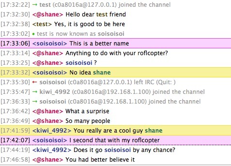Initial Tests for a McRetroNet IRC Server