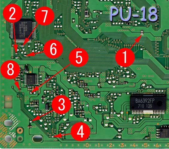 There are eight points to solder in total.